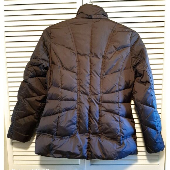 London Fog Womens Down Quilted Puffer Jacket M Brown Full-Zip With Pockets Light - Picture 5 of 9